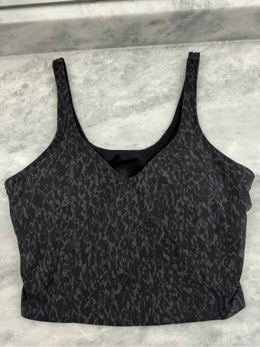 lululemon athletica Black & Charcoal Patterned Cropped Tank
